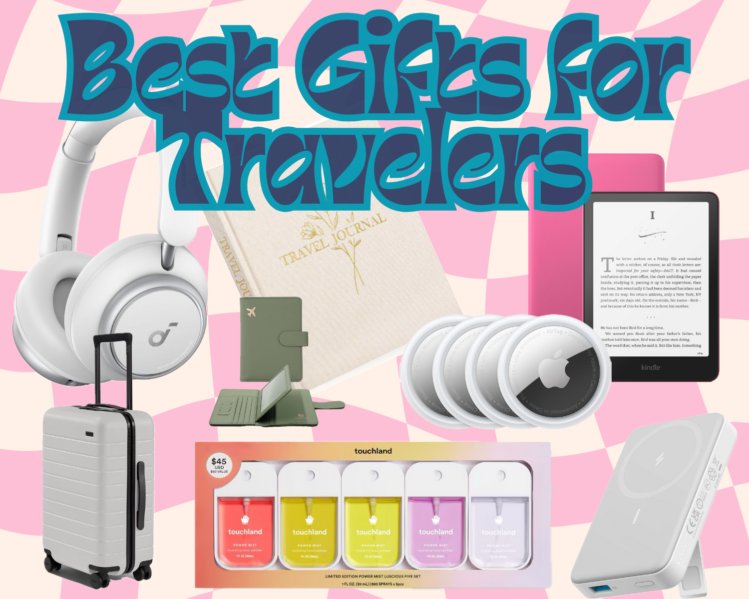 Best Gifts for travelers overlay over various travel products